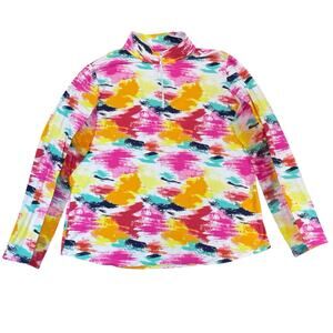 IBKUL MATILDA Long Sleeve 1/4 Zip Sun Shirt Sz 2XL UPF 50 Pickleball Golf Tennis